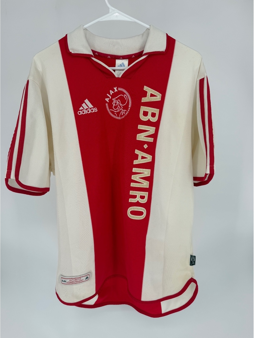 Vintage 2000-01 Ajax Amsterdam Adidas Centenary Soccer Jersey ABN AMRO